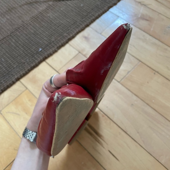 Red Leather flats - Picture 2 of 3